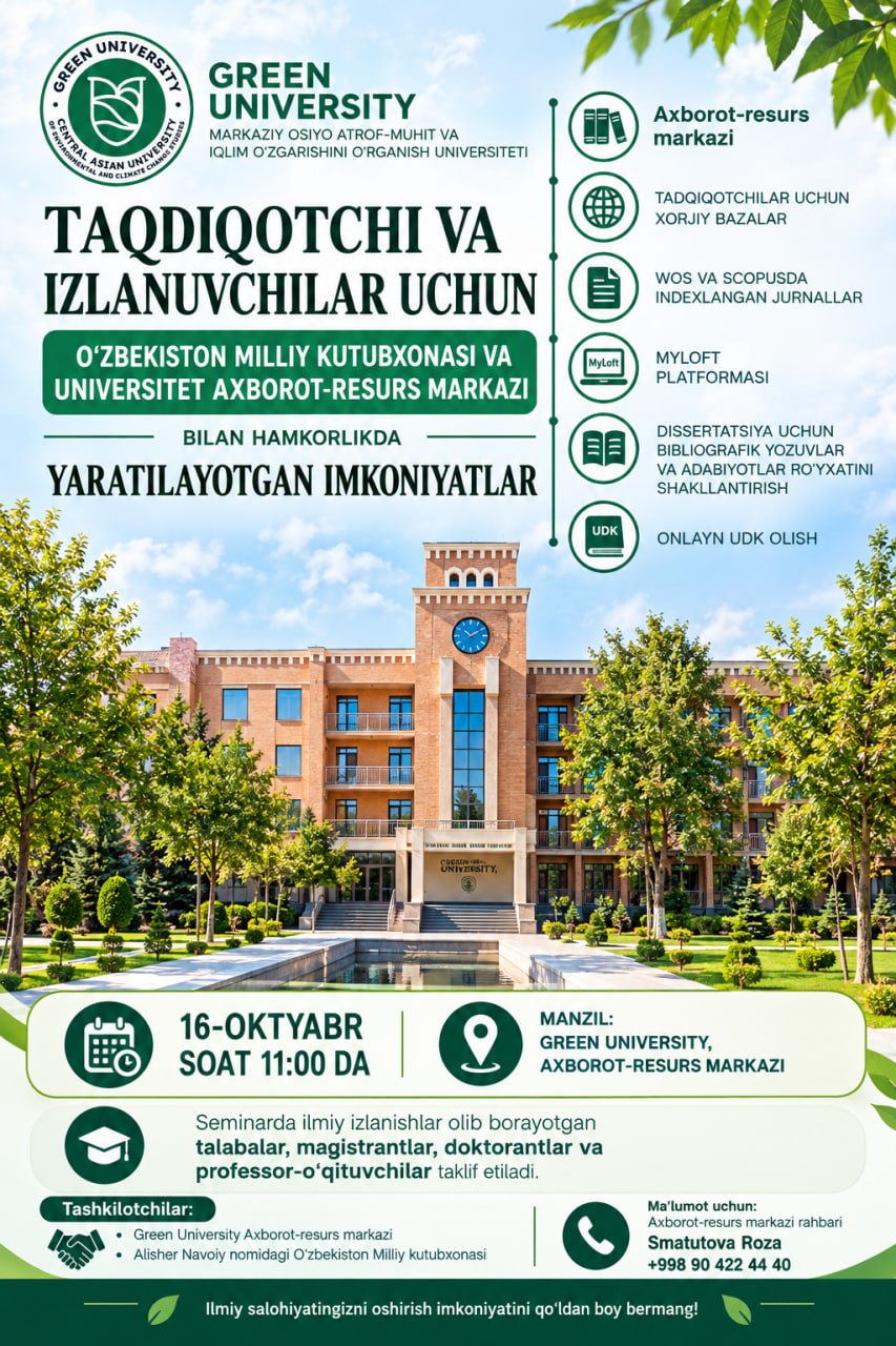 ILMIY SEMINARGA TAKLIF ETAMIZ!