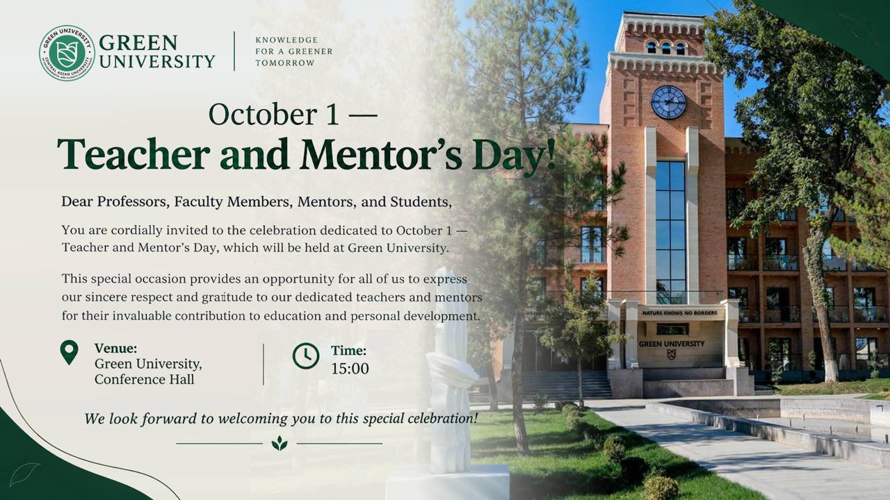 October 1 — Teacher and Mentor’s Day!