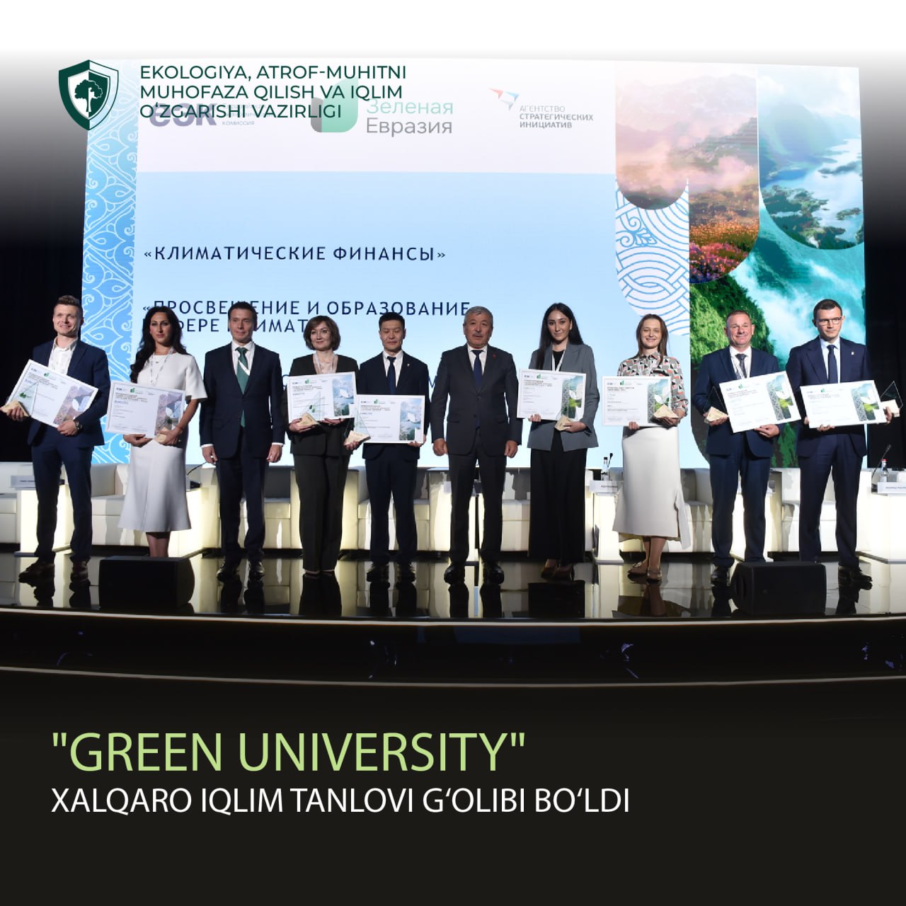 Recognition at Green Eurasia 2024 for Climate Awareness and Education Efforts