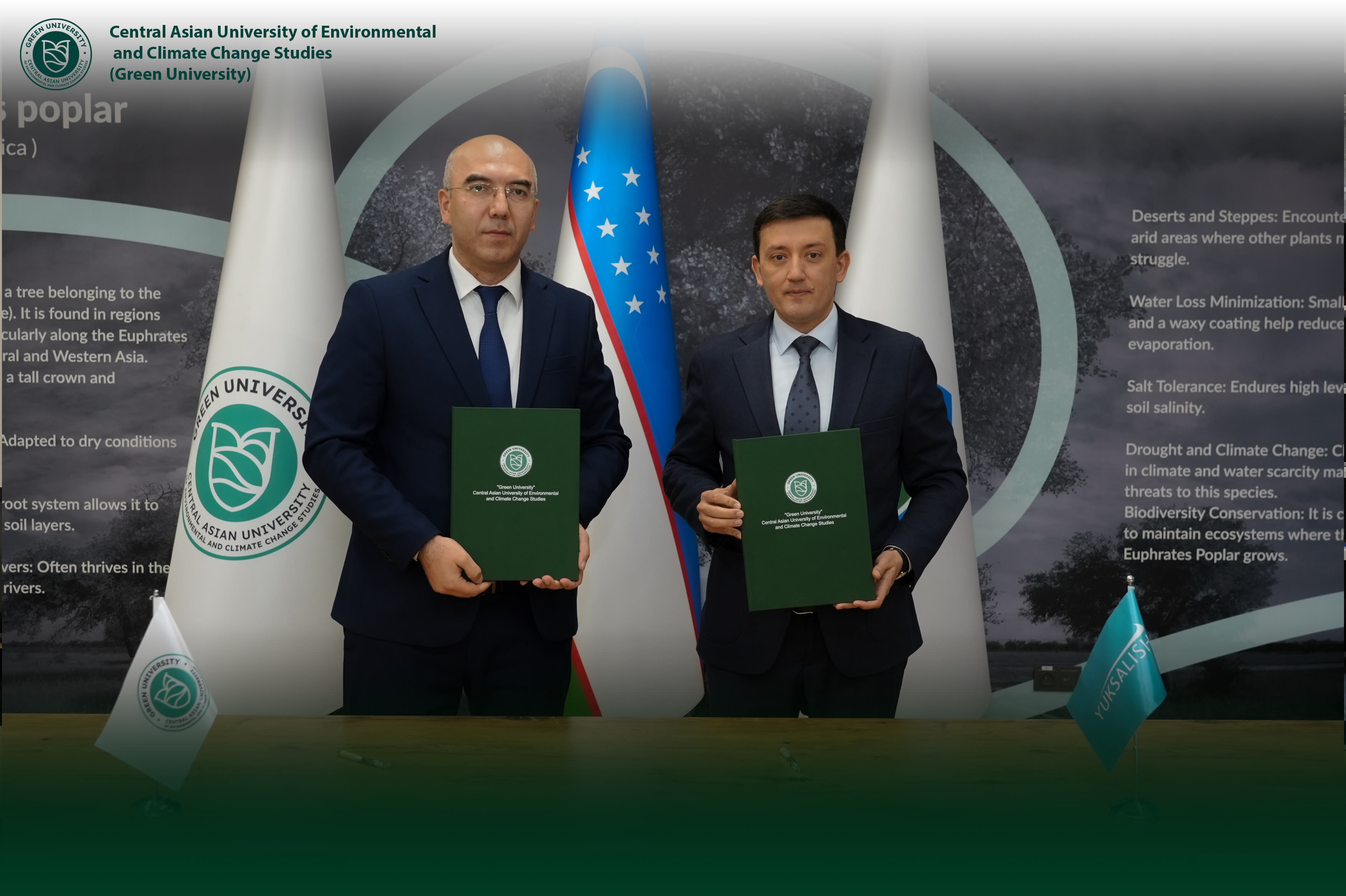 Green University hamda ''Yuksalish'' Harakati o‘rtasida hamkorlik memorandumi imzolan…