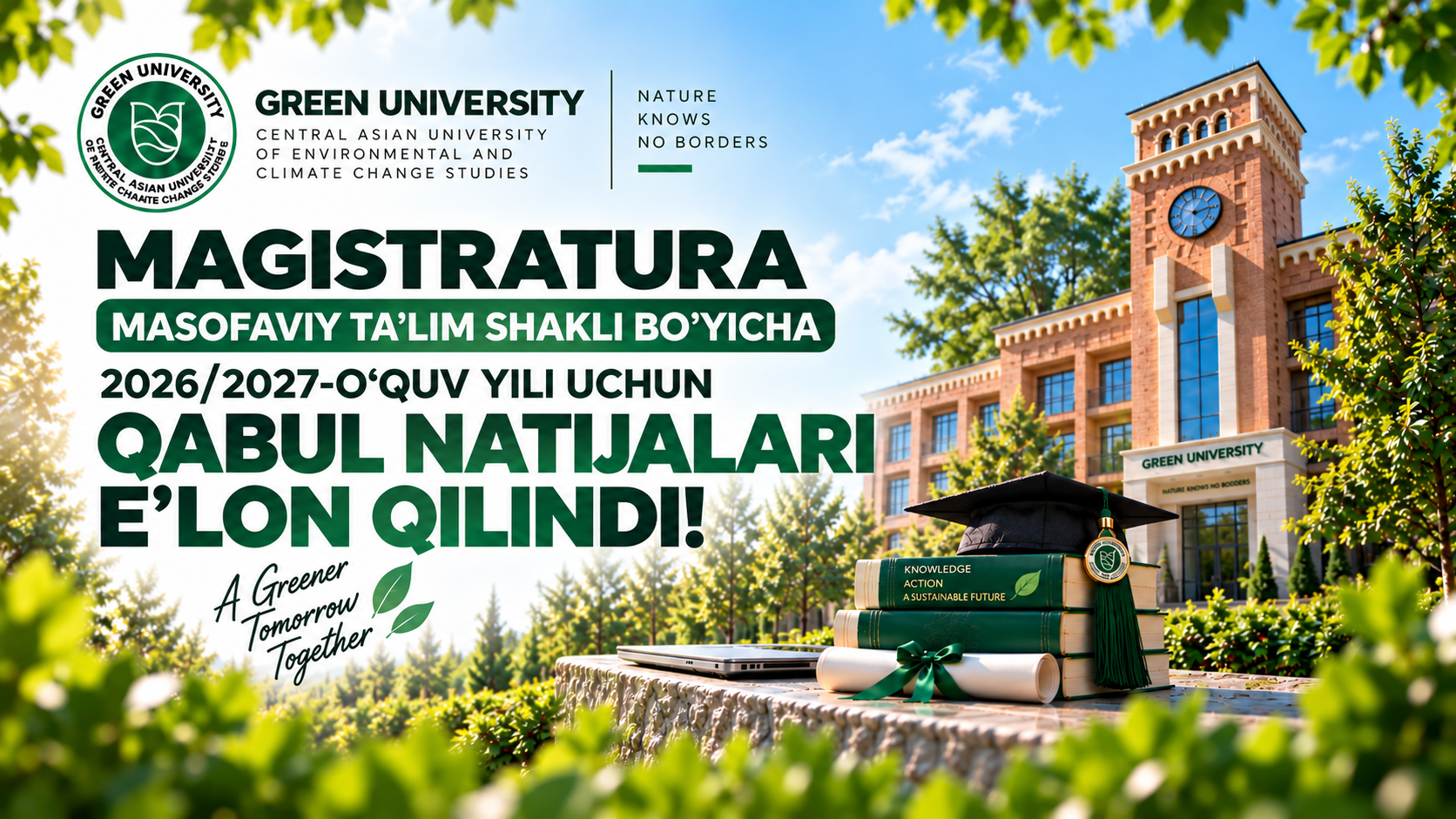 📣GREEN UNIVERSITY’S ADMISSION RESULTS FOR THE 2026/2027 ACADEMIC YEAR FOR MASTER’S DE…