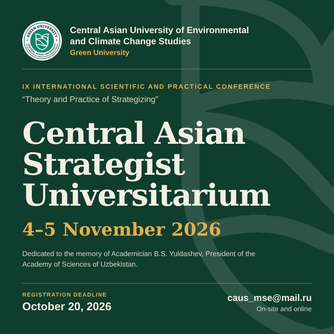 CENTRAL ASIAN STRATEGIST UNIVERSITARIUM TO BE HELD.